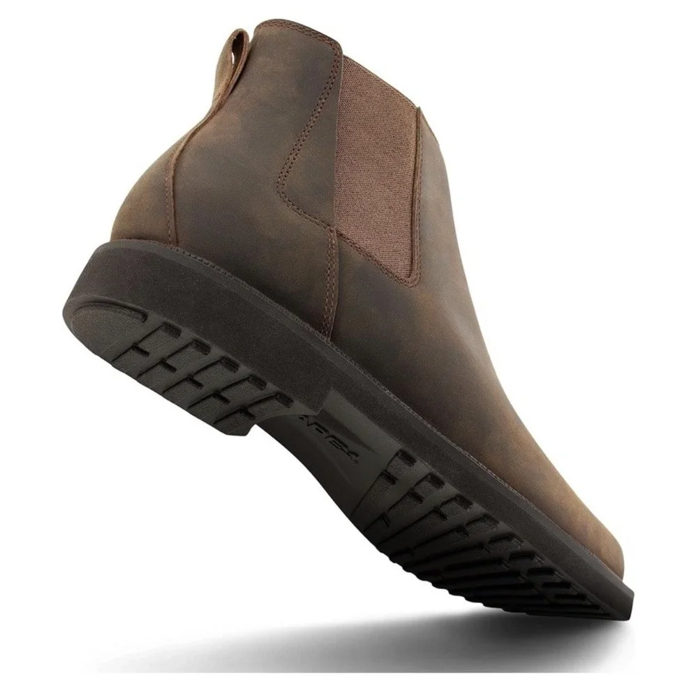 Apex Mens Logan Leather Chelsea Boot Brown Mens 12 Medium Side Zip‎ New